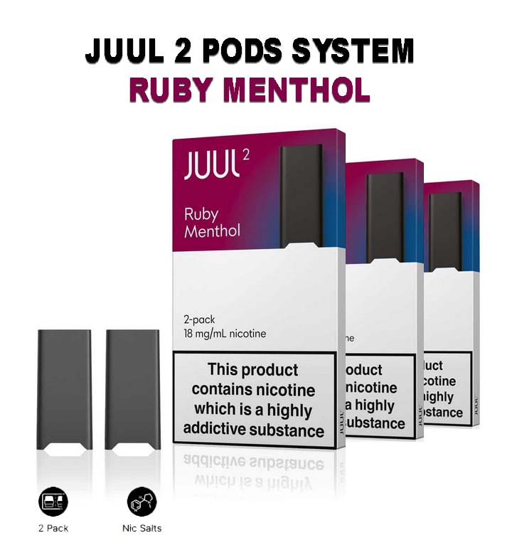 JUUL2 Ruby Menthol Pods System 18mg (2 Pack)